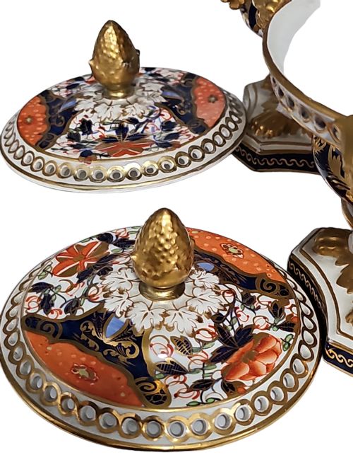STUNNING PAIR OF BLOOR DERBY POT POURRI VASES EXCELLENT CONDITION C1815 - ADDITIONAL PHOTO 21