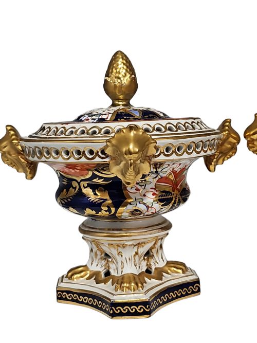 STUNNING PAIR OF BLOOR DERBY POT POURRI VASES EXCELLENT CONDITION C1815 - ADDITIONAL PHOTO 22
