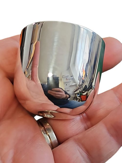 DELIGHTFUL HEAVY GAUGE SILVER SMALL TOT TUMBLEREGG CUP LONDON 1966 - ADDITIONAL PHOTO 3