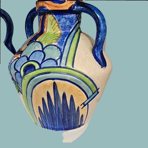 PAIR OF THOMAS FORESTER VASE AMPHORA T F S SEVILLE PHOENIX UNUSUAL COLOURWAY ART DECO - ADDITIONAL PHOTO 3