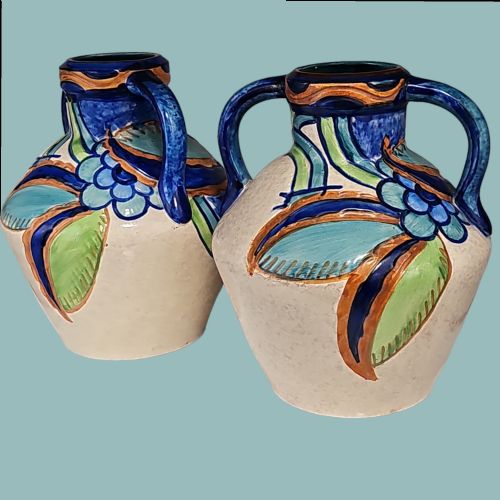 PAIR OF THOMAS FORESTER VASE AMPHORA T F S SEVILLE PHOENIX UNUSUAL COLOURWAY ART DECO - ADDITIONAL PHOTO 10