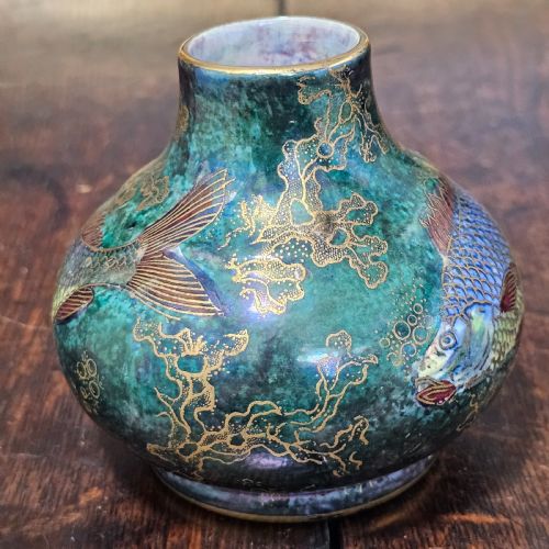 STUNNING RARE 1930'S ART DECO AG HARDY JONES WILTON WARE LUSTRE VASE - ADDITIONAL PHOTO 4