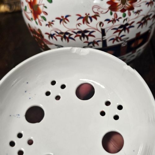 BEAUTIFUL LARGE 19THC SPODE POT POURRI BOWL AND COVER - ADDITIONAL PHOTO 6