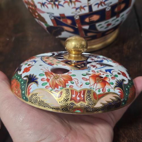 BEAUTIFUL LARGE 19THC SPODE POT POURRI BOWL AND COVER - ADDITIONAL PHOTO 7