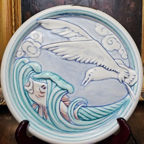 a fabulous ceramic plaque by william mycock for pilkingtons royal lancastrian - CATEGORY: ANTIQUE CERAMICS - DATED 1930