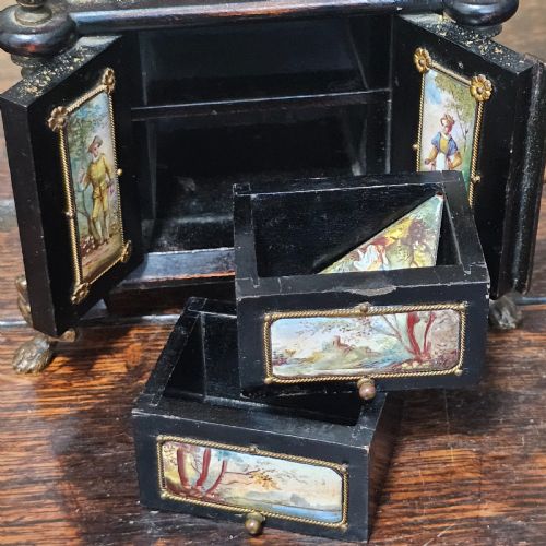 19TH CENT AUSTRIAN VIENNESE ENAMEL JEWELLERY CASKET CHEST - ADDITIONAL PHOTO 9