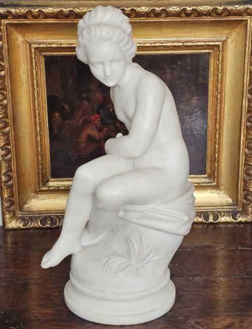 very fine 505cm 19thc carved white marble figure jeune dianne after the 18thc original signed falconet - CATEGORY: ANTIQUE SCULPTURES - DATED 19TH CENTURY
