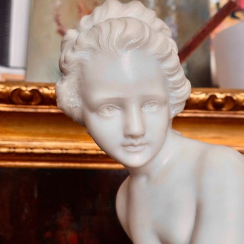 VERY FINE 505CM 19THC CARVED WHITE MARBLE FIGURE JEUNE DIANNE AFTER THE 18THC ORIGINAL SIGNED FALCONET - ADDITIONAL PHOTO 13