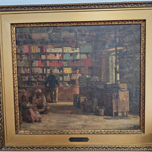 FABULOUS OIL ON CANVAS RUTH PROWSE STH AFRICAN 1883 1967 'A VILLAGE STORE NAMAQUALAND' - ADDITIONAL PHOTO 2