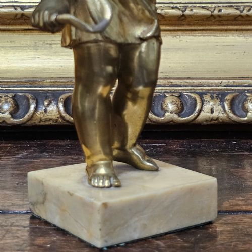 GOOD QUALITY 19TH CENTURY GILDED BRONZE CHERUB 22CM - ADDITIONAL PHOTO 5