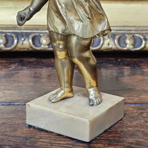 GOOD QUALITY 19TH CENTURY GILDED BRONZE CHERUB 22CM - ADDITIONAL PHOTO 9