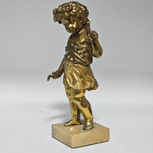 GOOD QUALITY 19TH CENTURY GILDED BRONZE CHERUB 22CM - ADDITIONAL PHOTO 11