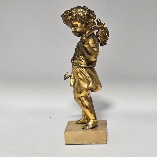 GOOD QUALITY 19TH CENTURY GILDED BRONZE CHERUB 22CM - ADDITIONAL PHOTO 12