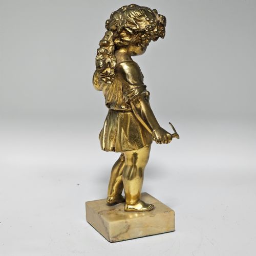 GOOD QUALITY 19TH CENTURY GILDED BRONZE CHERUB 22CM - ADDITIONAL PHOTO 16