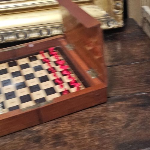 LATE VICTORIANEDWARDIAN MAHOGANY AND IVORY TRAVELLING CHESS SET - ADDITIONAL PHOTO 6