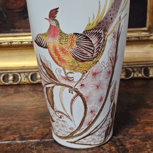 MONUMENTAL ANTIQUE ROZENBURG DE HAAN PEACOCK VASE 465CM - ADDITIONAL PHOTO 3