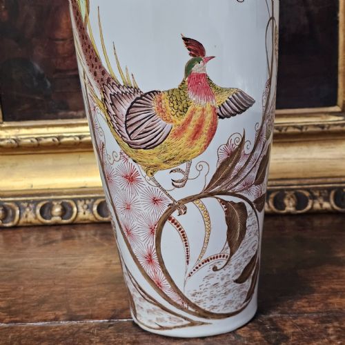 MONUMENTAL ANTIQUE ROZENBURG DE HAAN PEACOCK VASE 465CM - ADDITIONAL PHOTO 5