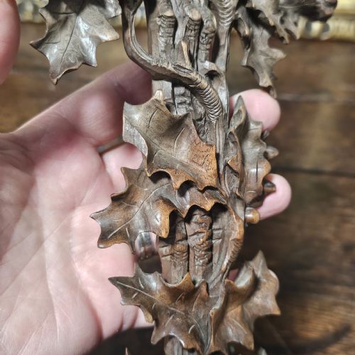 INCREDIBLE QUALITY BLACK FOREST CARVED WOODEN CRUCIFIX C1900 - ADDITIONAL PHOTO 6