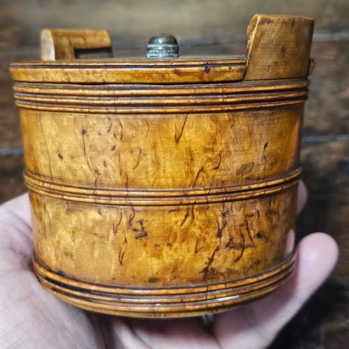 SCANDINAVIAN 19THC TURNED MASER BIRCH BUTTER TUB - ADDITIONAL PHOTO 9