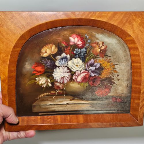 FINE DECORATIVE PAIR OF STILL LIFE OILS BY EMBALL ON PANEL C1920S - ADDITIONAL PHOTO 15