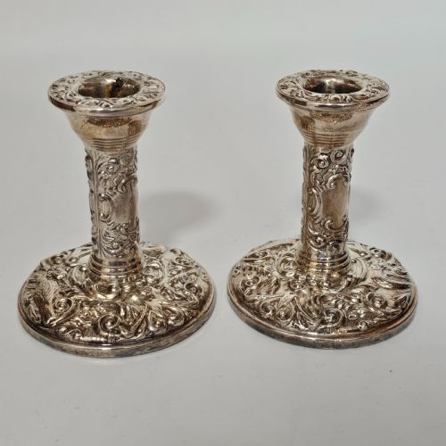 ATTRACTIVE PAIR OF HALLMARKED SILVER CANDLESTICKS BIRMINGHAM C1962