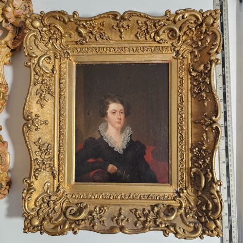 victorian oil painting of an elegant seated lady signed to the reverse - CATEGORY: ANTIQUE ART - DATED 19TH CENTURY