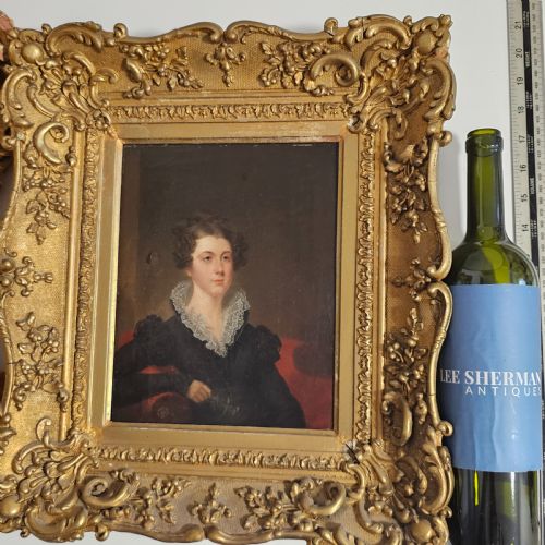 VICTORIAN OIL PAINTING OF AN ELEGANT SEATED LADY SIGNED TO THE REVERSE - ADDITIONAL PHOTO 3