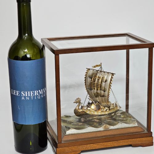 RARE SUPERB LARGE SEKI TAKEHIKO JAPANESE GILT SILVER TREASURE SHIP WITH CASE - ADDITIONAL PHOTO 1