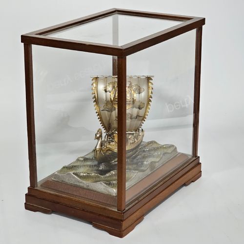 RARE SUPERB LARGE SEKI TAKEHIKO JAPANESE GILT SILVER TREASURE SHIP WITH CASE - ADDITIONAL PHOTO 2