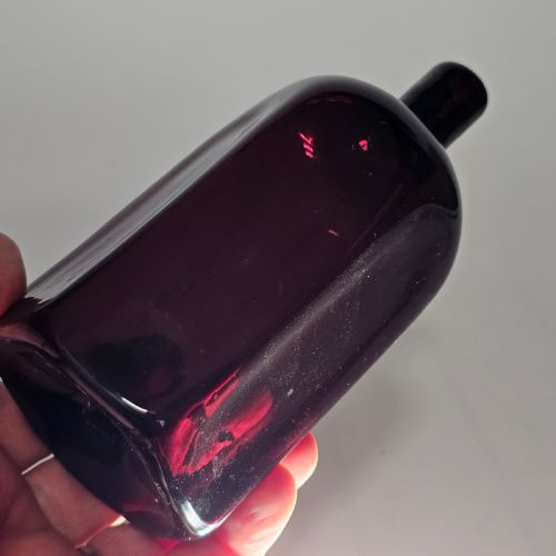 FINE QUALITY EARLY 19THC PURPLE GLASS BOTTLE GIN - ADDITIONAL PHOTO 1
