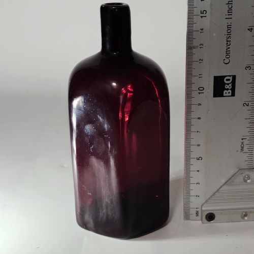 FINE QUALITY EARLY 19THC PURPLE GLASS BOTTLE GIN - ADDITIONAL PHOTO 2