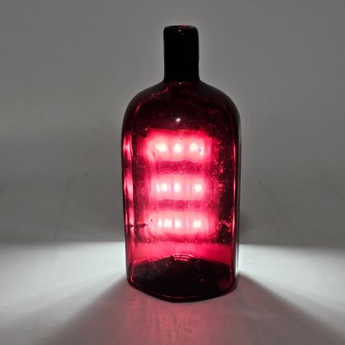 FINE QUALITY EARLY 19THC PURPLE GLASS BOTTLE GIN - ADDITIONAL PHOTO 3
