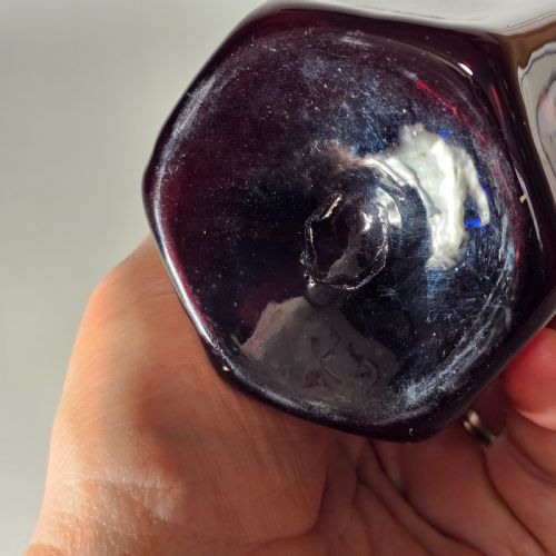 FINE QUALITY EARLY 19THC PURPLE GLASS BOTTLE GIN - ADDITIONAL PHOTO 15