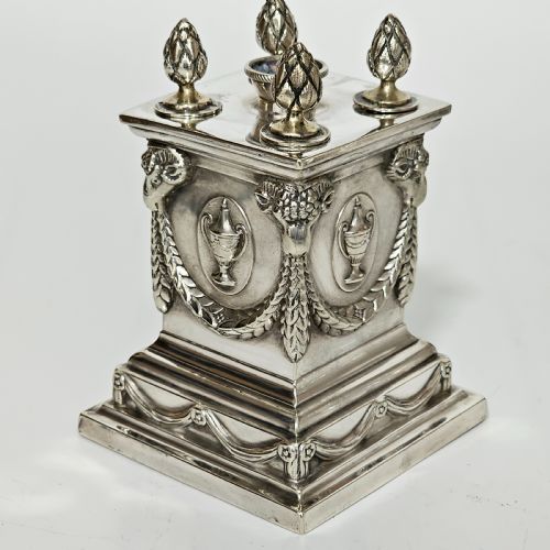 IMPRESSIVE LARGE VICTORIAN SILVER PLATED TABLE DESK LIGHTER RICHARD HODD AND SON - ADDITIONAL PHOTO 14