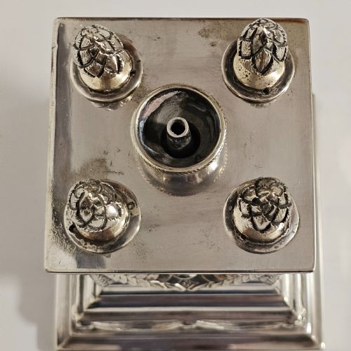 IMPRESSIVE LARGE VICTORIAN SILVER PLATED TABLE DESK LIGHTER RICHARD HODD AND SON - ADDITIONAL PHOTO 15