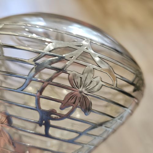 EXQUISITE EARLY 20THC SILVER OVERLAID SMALL DECANTERBOTTLE - ADDITIONAL PHOTO 8