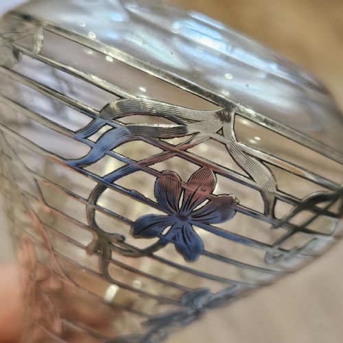 EXQUISITE EARLY 20THC SILVER OVERLAID SMALL DECANTERBOTTLE - ADDITIONAL PHOTO 9
