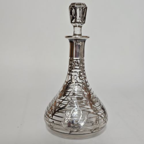 EXQUISITE EARLY 20THC SILVER OVERLAID SMALL DECANTERBOTTLE - ADDITIONAL PHOTO 12
