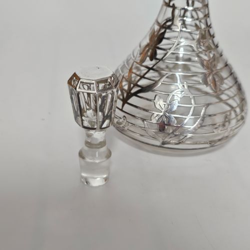 EXQUISITE EARLY 20THC SILVER OVERLAID SMALL DECANTERBOTTLE - ADDITIONAL PHOTO 13