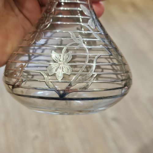 EXQUISITE EARLY 20THC SILVER OVERLAID SMALL DECANTERBOTTLE - ADDITIONAL PHOTO 14