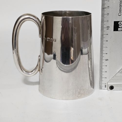 LARGE SOLID SILVER TANKARD BY GOLDSMITHS AND SILVERSMITHS COMPANY 435G - ADDITIONAL PHOTO 5