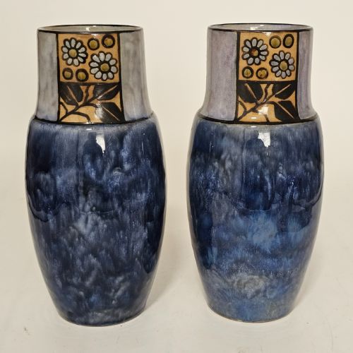 A PAIR OF ROYAL DOULTON STONEWARE VASES BY BESSIE NEWBERY 7903 - ADDITIONAL PHOTO 4