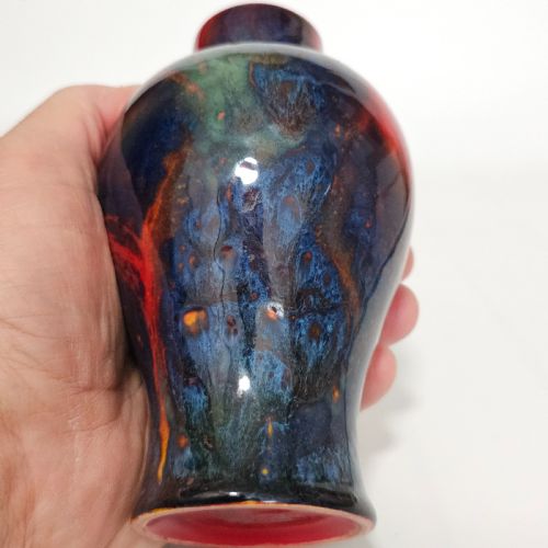 ROYAL DOULTON ENGLAND SUNG FLAMBE WARE VASE SIGNED FM FRED MOORE - ADDITIONAL PHOTO 8