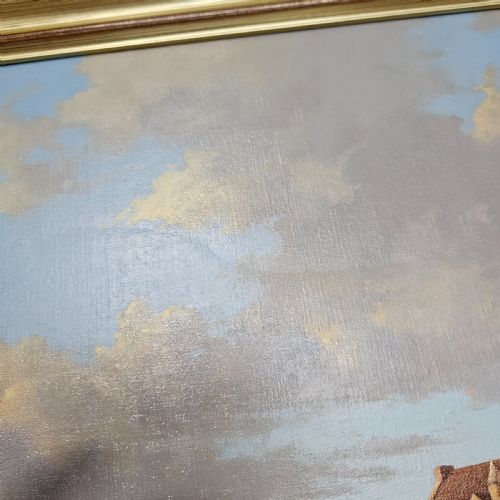 LGE VINTAGE MID 20THC OIL PAINTING ON CANVAS BY FINE ARTIST HOWARD SHINGLER 86CM X 60CM - ADDITIONAL PHOTO 5