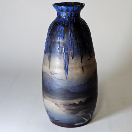 BEAUTIFUL FRENCH ART NOUVEAU CAMEO GLASS ENAMELLED VASE SIGNED CLIO C1920 - ADDITIONAL PHOTO 5