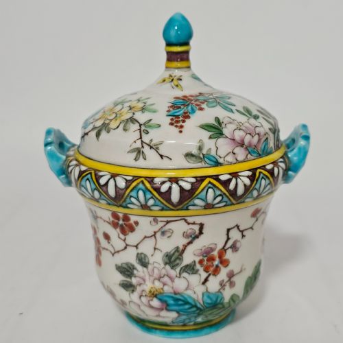 exquisite thodore deck chinoiserie box cover rare - CATEGORY: ANTIQUE CERAMICS - DATED 19TH CENTURY