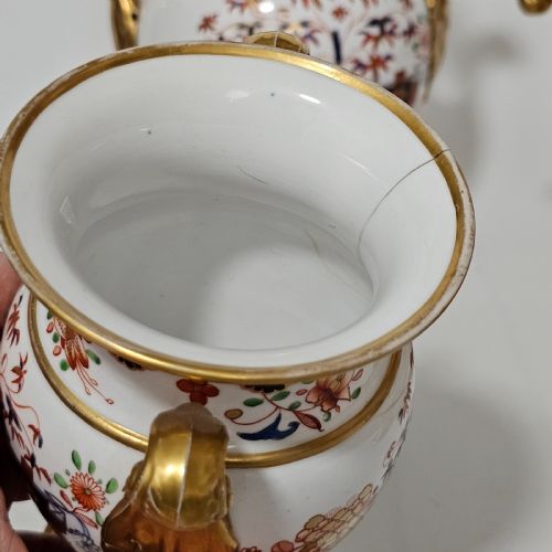 A STUNNING 19THC 5PIECE SUITEGARNITURE OF SPODE 967 PATTERN AMPHORA VASES - ADDITIONAL PHOTO 12