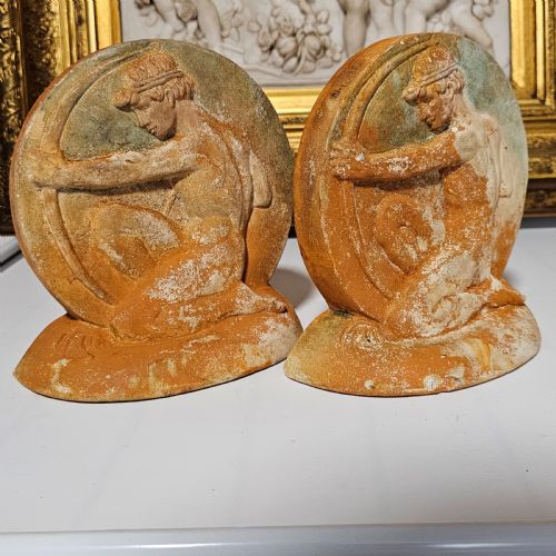 FABULOUS PAIR OF CLASSICAL ARCHER BOOKENDS COMPTON POTTERS ART GUILD - ADDITIONAL PHOTO 1