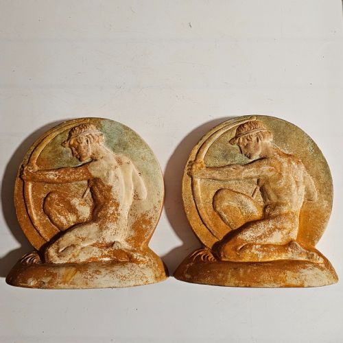 FABULOUS PAIR OF CLASSICAL ARCHER BOOKENDS COMPTON POTTERS ART GUILD - ADDITIONAL PHOTO 5