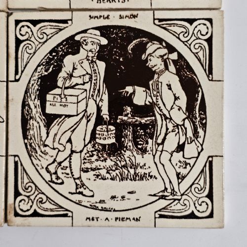SET 4 X ANTIQUE MINTON HOLLINS CO NURSERY RHYME TILES - ADDITIONAL PHOTO 3